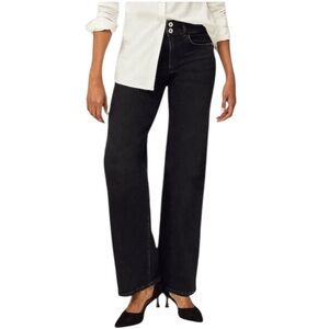 J. Jill Black Basalt Wash High Rise Full Leg Denim Jeans Loose Fit | Size 14